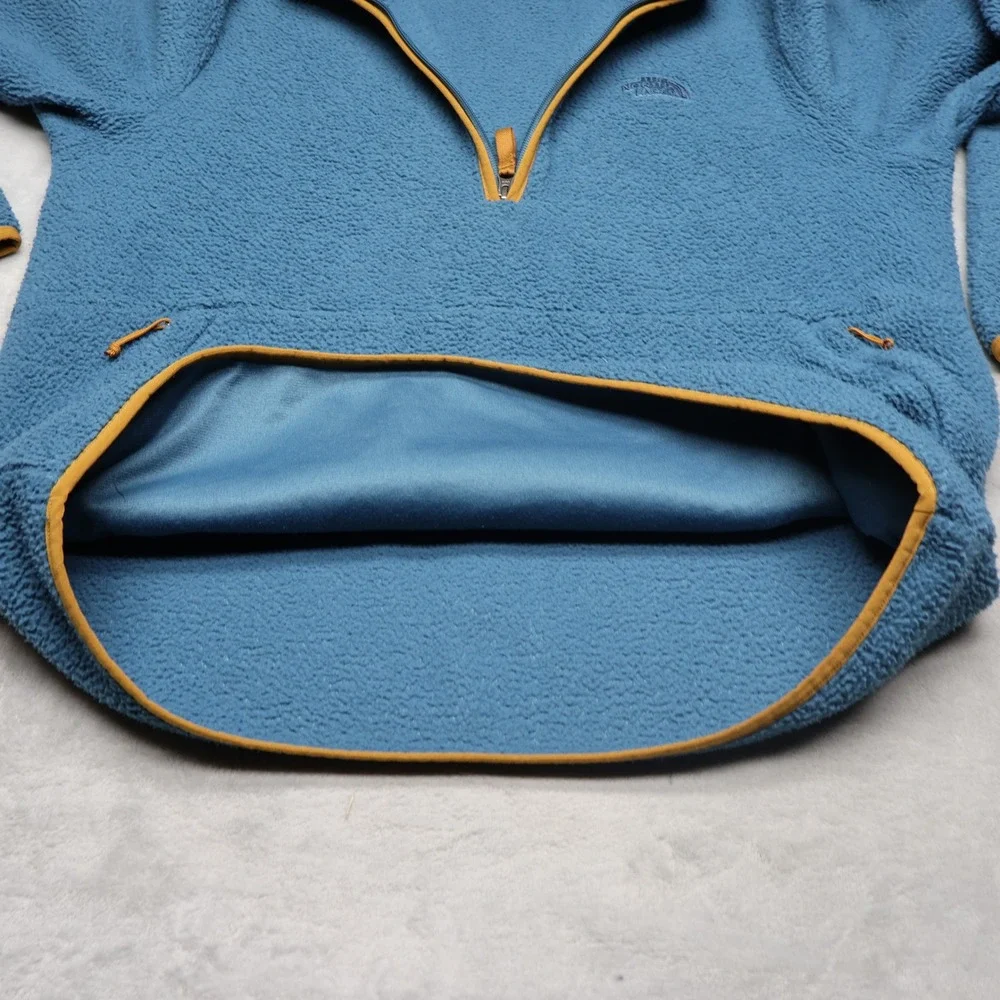 North Face Sweater Mens Large Blue Gordon Lyons‎ Fleece Pullover 1/4 Zip Outdoor